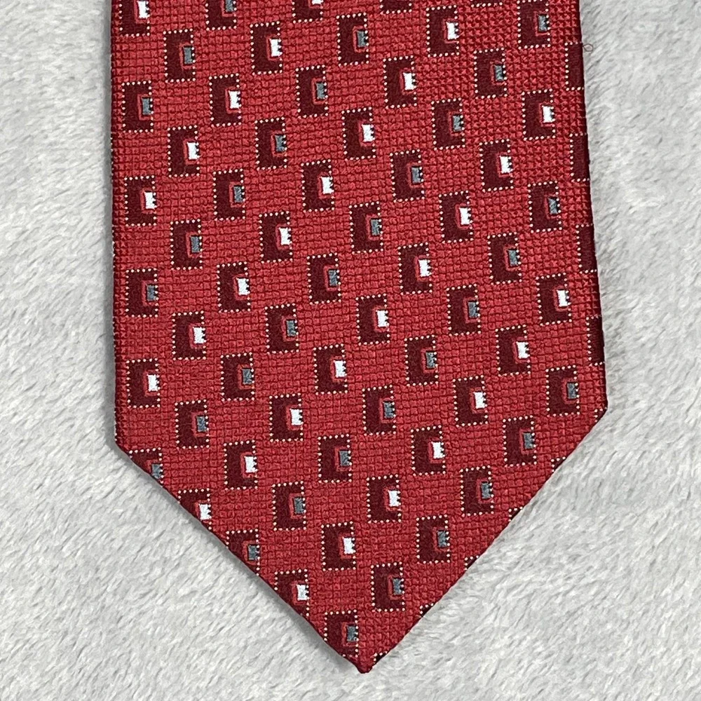 Ermenegildo Zegna Tie Mens Silk Geometric Pattern Classic Necktie Italy 58x3.5